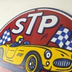 Vintage STP Porcelain Sign – Gas Pump Racing Automotive Sign - Image 12