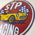 Vintage STP Porcelain Sign – Gas Pump Racing Automotive Sign - Image 13