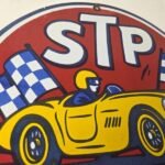 Vintage STP Porcelain Sign – Gas Pump Racing Automotive Sign - Image 5