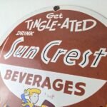 Vintage Sun Crest Tingle Sign – Soda Beverages Porcelain Gas Oil Pump Sign - Image 12