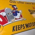 Vintage Sunoco Motor Oils Sign – Disney Dealership Gas Pump Porcelain Sign - Image 11