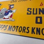 Vintage Sunoco Motor Oils Sign – Disney Dealership Gas Pump Porcelain Sign - Image 14