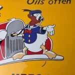 Vintage Sunoco Motor Oils Sign – Disney Dealership Gas Pump Porcelain Sign - Image 4