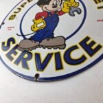 Vintage Super Chevrolet Sign – Porcelain Crossover Mickey Mouse Service Sign - Image 14