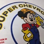 Vintage Super Chevrolet Sign – Porcelain Crossover Mickey Mouse Service Sign - Image 5