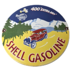 Vintage Super Shell Gasoline Sign – 400 Extra Dry Shell Car Pump Porcelain Sign - Image 2