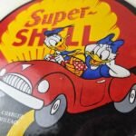 Vintage Super Shell Gasoline Sign – Donald Duck Automobile Gas Oil Pump Sign - Image 4
