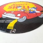 Vintage Super Shell Gasoline Sign – Donald Duck Automobile Gas Oil Pump Sign - Image 10