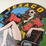 Vintage Texaco Gasoline Gas Pump Sign – Aviation Airplane Porcelain Sign - Image 12