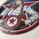 Vintage Texaco Gasoline Sign – Aviation Gas Pump Porcelain Sign - Image 14