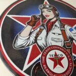 Vintage Texaco Gasoline Sign – Aviation Gas Pump Porcelain Sign - Image 6