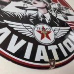Vintage Texaco Gasoline Sign – Aviation Gas Pump Porcelain Sign - Image 11