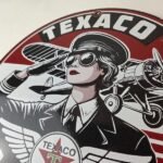 Vintage Texaco Gasoline Sign – Aviation Gas Pump Porcelain Sign - Image 12