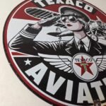 Vintage Texaco Gasoline Sign – Aviation Gas Pump Porcelain Sign - Image 6