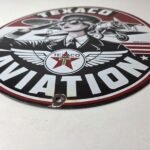 Vintage Texaco Gasoline Sign – Aviation Gas Pump Porcelain Sign - Image 10