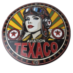 Vintage Texaco Gasoline Sign – Aviation Pilot Gas Pump Porcelain Sign