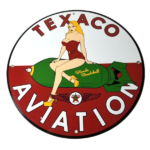 Vintage Texaco Gasoline Sign – Blonde Bombshell Gas Pump Ad Porcelain Sign