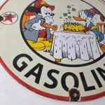 Vintage Texaco Gasoline Sign – Fire Chief Disney Mickey Gas Pump Porcelain Sign - Image 11