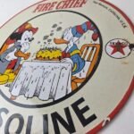 Vintage Texaco Gasoline Sign – Fire Chief Disney Mickey Gas Pump Porcelain Sign - Image 13
