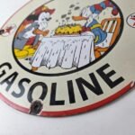 Vintage Texaco Gasoline Sign – Fire Chief Disney Mickey Gas Pump Porcelain Sign - Image 14