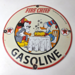 Vintage Texaco Gasoline Sign – Fire Chief Disney Mickey Gas Pump Porcelain Sign - Image 15
