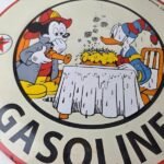 Vintage Texaco Gasoline Sign – Fire Chief Disney Mickey Gas Pump Porcelain Sign - Image 4