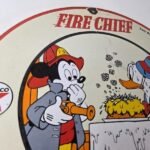 Vintage Texaco Gasoline Sign – Fire Chief Disney Mickey Gas Pump Porcelain Sign - Image 5