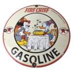 Vintage Texaco Gasoline Sign – Fire Chief Disney Mickey Gas Pump Porcelain Sign