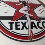 Vintage Texaco Gasoline Sign – Gas Service Station Pump Porcelain Sign - Image 11