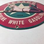 Vintage Texaco Gasoline Sign – White Marine Gas Pump Porcelain Sign - Image 10