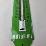 Vintage Texaco Motor Oil Sign – Gas Pump Ad Sign on Porcelain Thermometer - Image 11