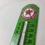 Vintage Texaco Motor Oil Sign – Gas Pump Ad Sign on Porcelain Thermometer - Image 12