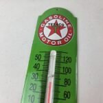 Vintage Texaco Motor Oil Sign – Gas Pump Ad Sign on Porcelain Thermometer - Image 3