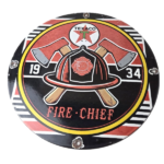Vintage Texaco Sign – Fire Fighter Chief Gasoline Service Gas Porcelain Sign - Image 2