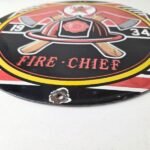 Vintage Texaco Sign – Fire Fighter Chief Gasoline Service Gas Porcelain Sign - Image 10