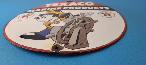 Vintage Texaco Sign – Gas Marine Products Porcelain Mickey Mouse Sign - Image 11
