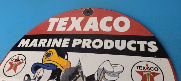 Vintage Texaco Sign – Gas Marine Products Porcelain Mickey Mouse Sign - Image 8