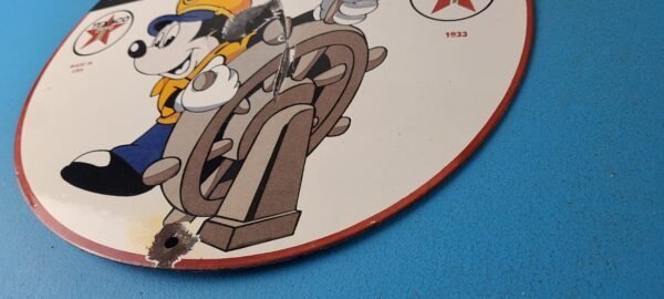 Vintage Texaco Sign – Gas Marine Products Porcelain Mickey Mouse Sign - Image 10