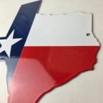 Vintage Texas Flag Sign – USA Gas Service Station Pump Plate Porcelain Sign - Image 13