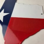 Vintage Texas Flag Sign – USA Gas Service Station Pump Plate Porcelain Sign - Image 4