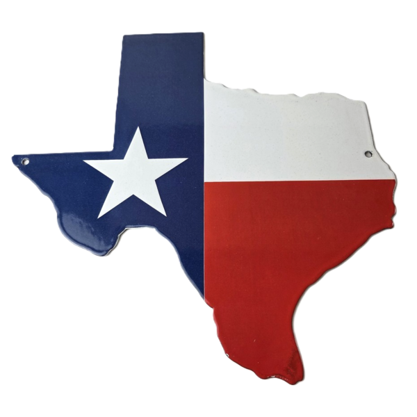 vintage-texas-flag-sign-usa-gas-service-station-pump-plate-porcelain-sign-306535115467-600x600-1.png Vintage Texas Flag Sign – USA Gas Service Station Pump Plate Porcelain Sign - Image 1