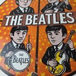 Vintage The Beatles Sign – Rock Band Guitar Album English Gas Porcelain Sign - Image 4