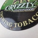 Vintage Tobacco Sign – Porcelain Grizzly Winter Green Gas Oil Pump Plate Sign - Image 14