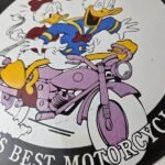 Vintage Triumph Donald Daisy Motorcycle Porcelain Sign – Disney Triumph Sign - Image 4