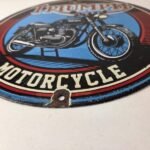 Vintage Triumph Motorcycle Sign – Gas Pump Garage Porcelain Service Sign - Image 10