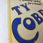 Vintage Ty Cobb Baseball Sign – MLB Candy Michigan Porcelain Gas Sign - Image 6