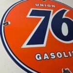 Vintage Union 76 Gasoline Sign – Porcelain Gas Motor Oil Service Pump Sign - Image 6