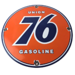 Vintage Union 76 Gasoline Sign – Porcelain Gas Motor Oil Service Pump Sign