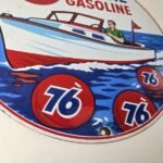 Vintage Union 76 Gasoline Sign – Porcelain Marine Gas Service Pump Sign - Image 11