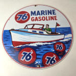 Vintage Union 76 Gasoline Sign – Porcelain Marine Gas Service Pump Sign - Image 15